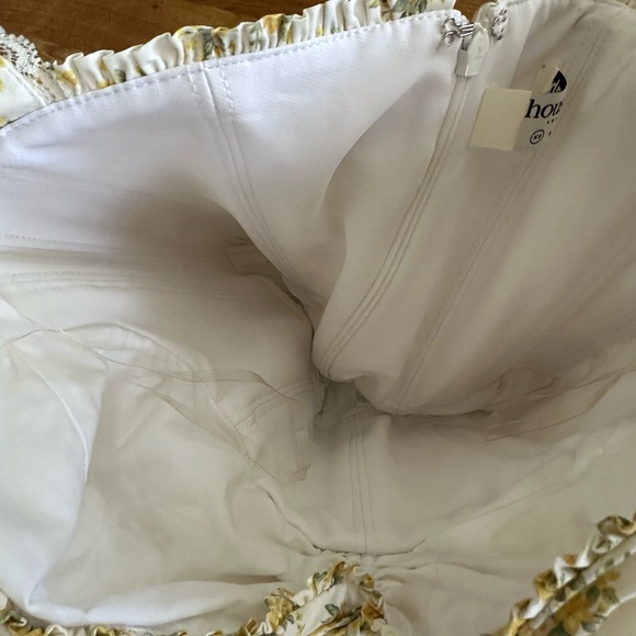 House Of CB London Rosalee White Vintage Floral Print Cotton Bustier Dress XS - Picture 11 of 16